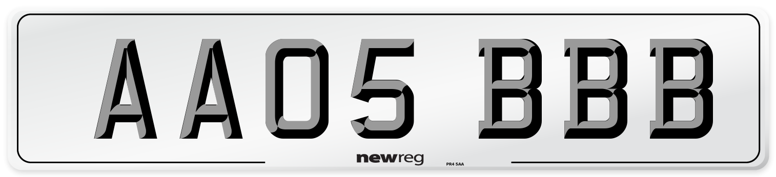 AA05 BBB Number Plate from New Reg